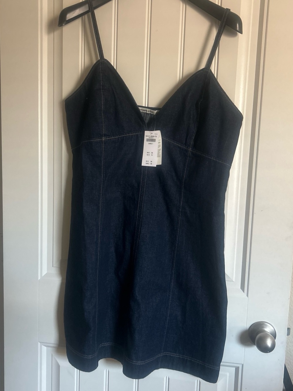 Abercrombie & Fitch Dark Indigo Denim Slip Mini Dress